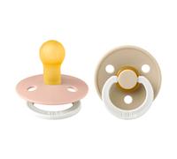 Bibs - Lot de 2 Sucettes BIBS Colour Caoutchouc naturel 0-6 Mois - Blush Glow / Vanilla Glow