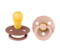 Bibs - Lot de 2 Sucettes BIBS Colour Caoutchouc naturel 18-36 Mois - Woodchuck / Blush