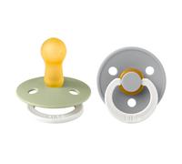 Bibs - Lot de 2 Sucettes BIBS Colour Caoutchouc naturel 6-18 Mois - Sage Glow / Cloud Glow