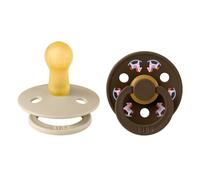 Bibs - Lot de 2 Sucettes BIBS Colour Collection Fête Caoutchouc naturel 0-6 Mois Vanilla/Mocha