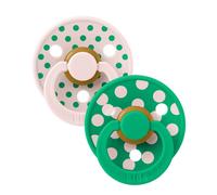 Bibs - Lot de 2 sucettes Studio Polka Caoutchouc Naturel T2 Petal/Cactus