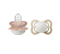 Bibs - Lot de 2 sucettes Supreme Silicone Taille 1 - Blush Glow / Vanilla Glow