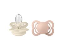 Bibs - Lot de 2 sucettes Supreme Silicone Taille 1 - Ivory / Blush