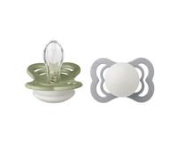 Bibs - Lot de 2 sucettes Supreme Silicone Taille 1 - Sage Glow / Cloud Glow