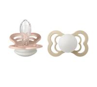 Bibs - Lot de 2 sucettes Supreme Silicone Taille 2 - Blush Glow / Vanilla Glow