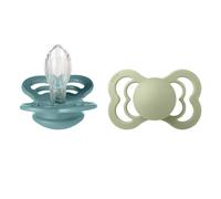 BIBS® Sucettes Supreme Island Sea/Sage silicone 6-36 mois lot de 2