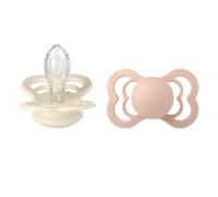Bibs - Lot de 2 sucettes Supreme Silicone Taille 2 - Ivory / Blush