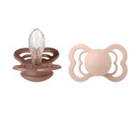 Bibs - Lot de 2 sucettes Supreme Silicone Taille 2 - Woodchuck / Blush