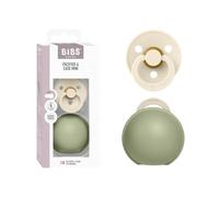 BIBS mini boîte à sucette, propre & pratique en voyage, Danish Design | Mini | Rangement propre | propre & pratique en voyage | Couleur: Ivory/Sage