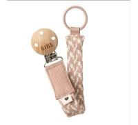 BIBS Paci Braid Chaîne de sucette coton 100 % biologique conçu au Danemark, taille unique (0-36 mois), Blush/Ivory