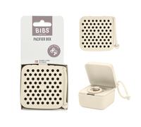 BIBS Pacifier Box avec cordon Polka Dots. Porte-sucettes et stérilisateur. Entièrement en matériau de qualité alimentaire, sans bisphénol A - Ivory