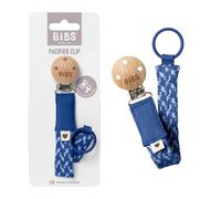 BIBS Pacifier Clip. Cordon de tétine. Coton biologique. Conception danoise. 100% coton biologique, Taille unique, Cornflower/Dusty Blue