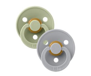 BIBS Pacifier Colour 2 PACK Latex Size 1 Sage/Cloud