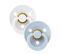 BIBS Pacifier Colour 2 PACK Latex Size 1 White/Baby Blue