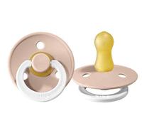 BIBS Pacifiers | Natural Rubber Baby Pacifier | Set of 2 BPA-Free Soothers | Made in Denmark | Blush Night | Size 18-36 Months