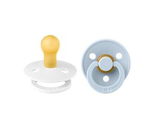 Bibs Round White-Baby Blue Taille 1 2uts