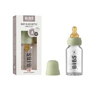 BIBS Set complet biberon en verre, 110 ml, latex, Vert