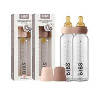 BIBS Set complet biberons en verre, 110 ml, lot de 2, latex, Blush/Woodchuck