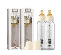 BIBS Set complet biberons en verre, 225 ml, lot de 2, latex, Ivory | Anti-colique | Tétine en latex naturel | En verre | Sans BPA | Fabriqué au Danemark