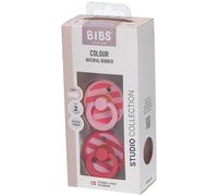 BIBS STUDIO Colour 2 Pack Block - Baby Pink | +6 mois Tétine(S) pc(s)