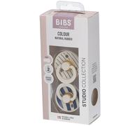 BIBS STUDIO Colour 2 Pack Pin - Ivory Steel Blue | +6 mois Tétine(S) pc(s)