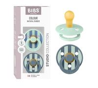 BIBS Studio Tétine, 0-6 mois, 2-pack, Block Nordic Mint Petrol