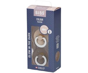 BIBS Sucette Latex Glow in the Dark Vanilla - Oak 6-18 Mois Sucette(S) 2 pc(s)