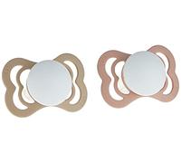 BIBS Supreme Lot de 2 tétines sans BPA avec tétine symétrique en silicone Taille 1 (0-6 mois) Blush Vanilla Night
