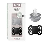 BIBS Supreme Tétine, 0-6 mois, 2-pack, Cloud/Black