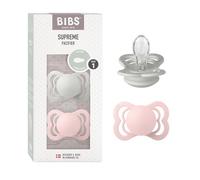 BIBS Supreme Tétine, 0-6 mois, 2-pack, Haze/Blossom