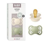BIBS Supreme Tétine, 0-6 mois, 2-pack, Ivory/Sage