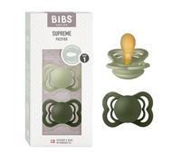 BIBS Supreme Tétine, 0-6 mois, 2-pack, Sage/Hunter Green