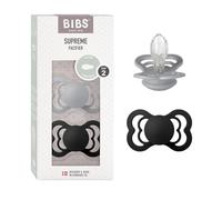 BIBS Supreme Tétine, 6-18 mois, 2-pack, Cloud/Black