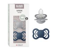 BIBS Supreme Tétine, 6-18 mois, 2-pack, Cloud/Steel Blue