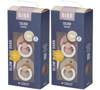 BIBS Tétine anatomique Glow Vanille - Blush 6-18 mois Tétine(S) 2x2 pc(s)