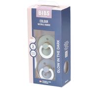 Bibs Colour Sucettes Glow In Dark 6-18 Mois Taille 2 Sage/Cloud 2 Pièces