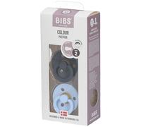Bibs Colour Collection Sucettes 6-18 Mois Taille 2 Iron Baby Blue 2 Pièces