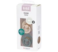 BIBS® Sucettes Colour tétine symétrique Vanilla/Pine latex 6-18 mois lot de 2
