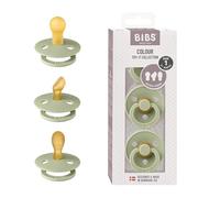 BIBS Try-it Tétine, 0-6 mois, lot de 3, Sage | Plusieurs formes de tétine | Latex de caoutchouc naturel | Taille 1 | Sans BPA | Fabriqué au Danemark | Haute acceptation