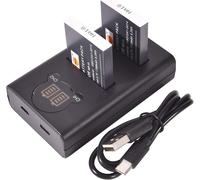 BIBT-Dste Nb-6L Batterie Rechargeable (Paquet De 2) Et Chargeur Double Usb Smart Led Compatible Avec Canon Powershot Sx510 Hs,Sx280 Hs,Sx500 Is,Sx700,D20,S90,D30,Elph 500,Sx270,Sx240