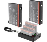 BIBT-Insta 360 X3 Batterie Replacement Set Comprend Un Concentrateur De Charge Rapide + 2 Batteries (1800Mah) De Batterie Pour Insta 360 X3 Chargeur De Batterie Insta 360 X3 Accessoires Non Imperméab