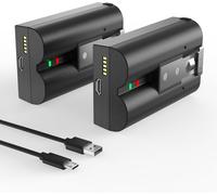 BIBT-Lot De 2 Batteries V4 Pour Anneau Vidéo,7200 Mah,Super Haute Capacité,Li-Ion,Compatible Avec Sonnette Vidéo 2/3/3 Plus/4,Doorbell 3 Plus,Stick Up Cam (2Ème Et 3Ème Génération) Et Spotlight