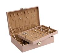 BIBTOO Boîte de Rangement à Bijoux Double Couche de Grande capacité avec Serrure, pouvant contenir des Colliers, des bagues, des Accessoires for Cheveux(2)