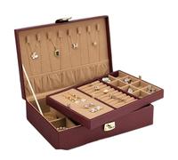 BIBTOO Boîte de Rangement à Bijoux Double Couche de Grande capacité avec Serrure, pouvant contenir des Colliers, des bagues, des Accessoires for Cheveux(2)