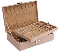 BIBTOO Boîte de Rangement à Bijoux Double Couche de Grande capacité avec Serrure, pouvant contenir des Colliers, des bagues, des Accessoires for Cheveux(1)