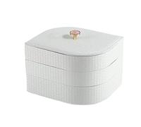 BIBTOO Boîte de Rangement de Bijoux en Cuir de Luxe, Organisateur de Maquillage, Plateau à 3 Niveaux, étui for Boucles d'oreilles, bagues, Colliers, boîte à Bijoux, étui à Bijoux(1)