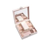 BIBTOO Boîte de Rangement en Cuir for Bijoux, avec Petit Organiseur de Voyage, for Boucles d'oreilles, bagues, Colliers, Montres