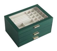 BIBTOO Boîte de Rangement en Cuir for Bijoux, Montres, Boucles d'oreilles, Clous d'oreilles, bagues, Colliers