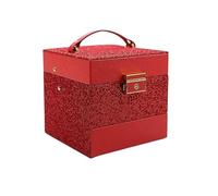 BIBTOO Boîte de Rangement en Cuir PU de Style européen avec Serrure for Colliers, bagues, Boucles d'oreilles, Bijoux(2)