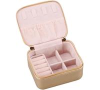 BIBTOO Boîte de Rangement en Cuir synthétique for Boucles d'oreilles, bagues, Bijoux, Fermeture éclair, Facile à Transporter, Petite boîte à Bijoux(3)